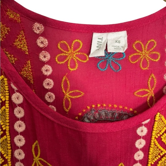 Anthropologie Tiny Red Boho Beaded Top XS - Picture 6 of 6
